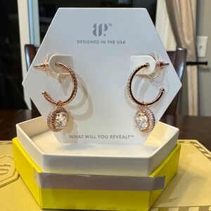Bomb Party Earrings Hoops Dangles Rose Gold